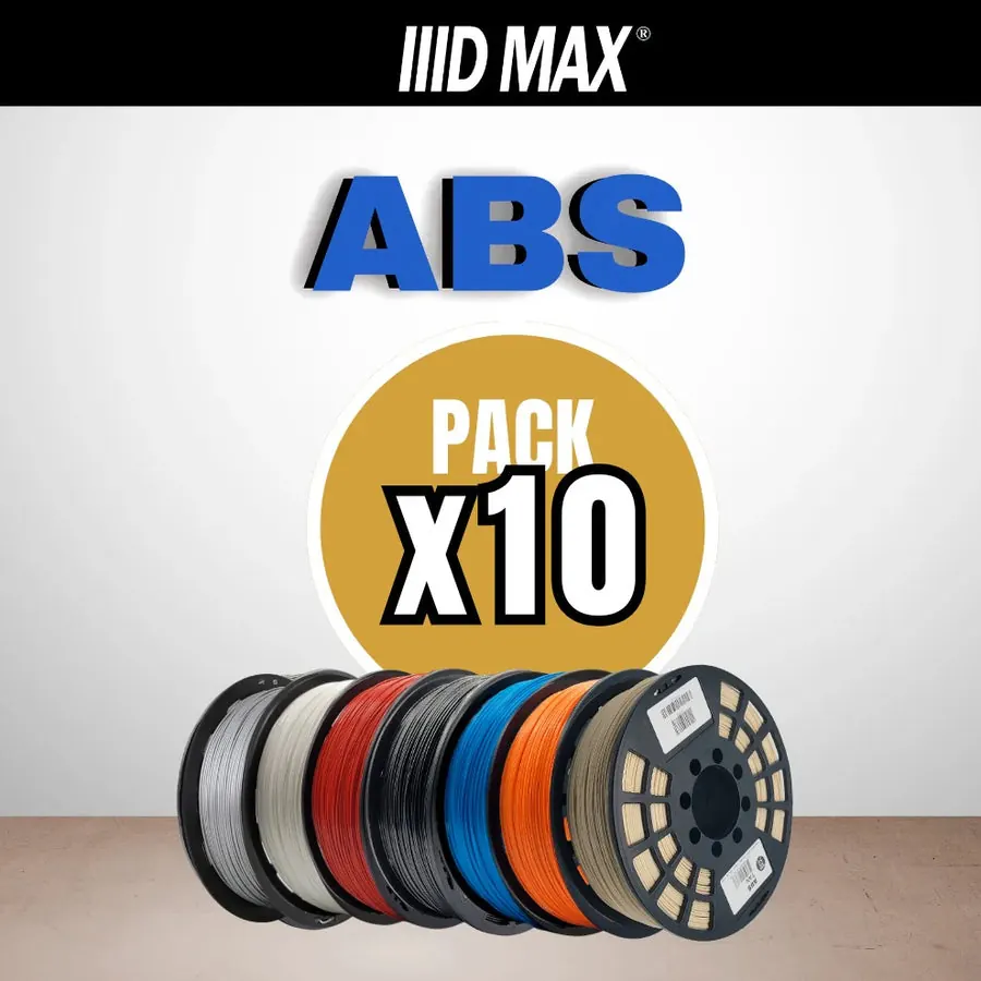 ABS filament: pack of 10 spools in assorted colors
