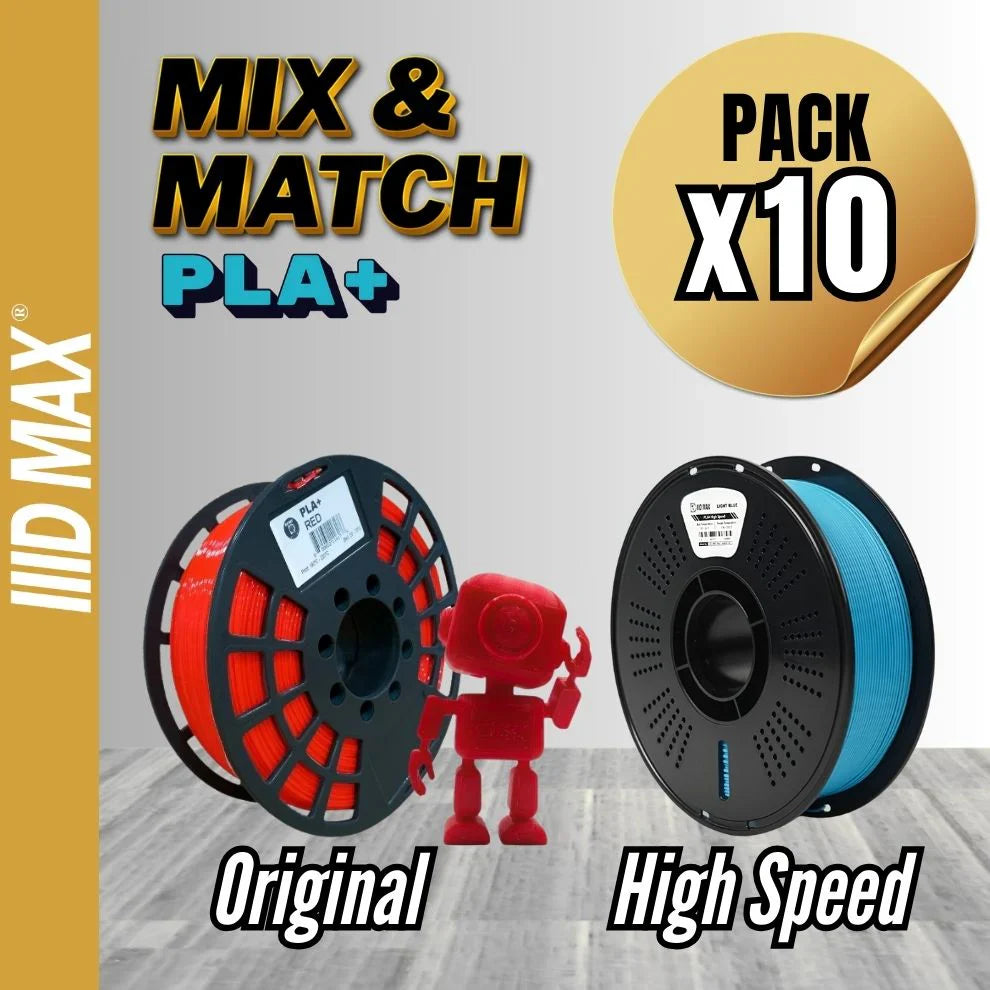 PLA+ 3D printer filament bundle: 10 kg pack, pick any 10 colors